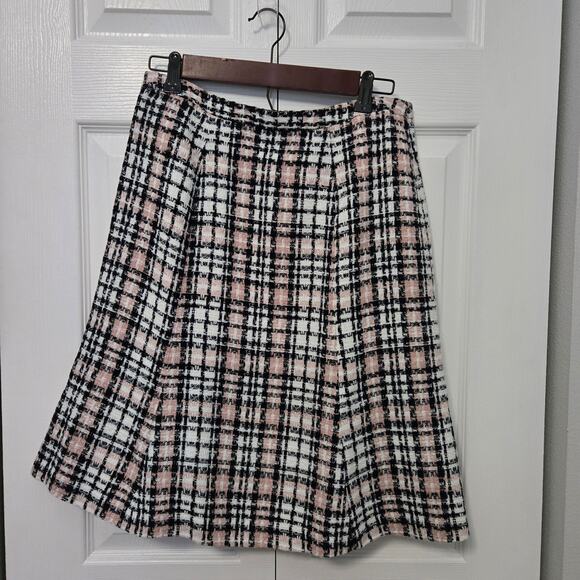 Rina Rossi Pink Tweed Plaid skirt Academia Twee Preppy Retroglam Mean Girls - Picture 4 of 12